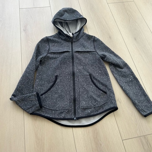 ivivva Lululemon jacket girls size 14 Gray Hooded Full Zip Hoodie like new - Picture 1 of 6